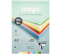 CLAIREFONTAINE 975335C, Bl. col. 1 lato MAYA PASTELLO A3, 2x12, bianco