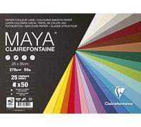 Clairefontaine 975405C - Un pacchetto di carta da disegno liscio Maya 50 fogli 2