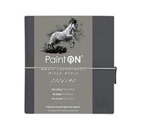 Clairefontaine 975433C - Taccuino cucito Paint'On 64 fogli 14x14 cm carta grigia 250g, chiusura con elastico, copertina morbida grigia