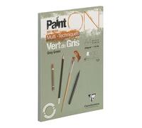 Clairefontaine 975705C Blocco collato PaintON multi-tecnica - 30 fogli carta da disegno multi-tecnica a Grana leggermente rugosa - Verde Grigio- A4 21x29,7 cm 250g