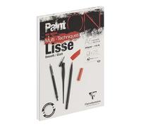 Clairefontaine 975728C Blocco Incollato Painton Multitecnica, 25 Fogli Carta da Disegno Multitecnica a La Surface Lisse, Bianca, A5 14,8X21 Cm 250G