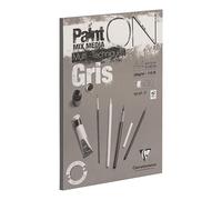 Clairefontaine 975809C Blocco collato PaintON multi-tecnica - 30 fogli carta da disegno multi-tecnica a Grana leggermente rugosa - Grigio- A4 21x29,7 cm 250g