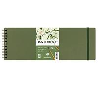 Clairefontaine 975928C: Blocco spiralato Bambù: 20 fogli di carta 100% Bambou acquerello bianca Naturel 100% vegano: a grana finemente marchiato di qualità professionale 10,5x29,7 cm 250g