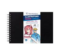 Clairefontaine 975945C: blocco spiralato Manga Comics: 75 fogli di carta da disegno bianca Extra liscia A5 14,8x21 cm 100g: carta consigliato per disegno a pennarello (base alcool), china e Linea Art