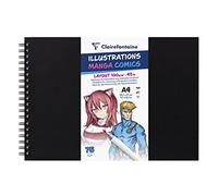 Clairefontaine 975946C: blocco spiralato Manga Comics: 75 fogli di carta da disegno bianca Extra liscia A4 21x29,7 cm 100g: carta consigliato per disegno a pennarello (base alcool), china e Linea Art
