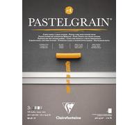 Clairefontaine 976059C - Blocco incollato pastelgrain n. 1, 12 fogli per carta speciale per pastelli secchi, 30 x 40 cm, 360 g, colori assortiti grigi, divisori in carta di cristallo