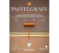 Clairefontaine 976060C - Blocco incollato pastelgrain n. 2, 12 fogli per carta speciale per pastelli secchi, 18 x 24 cm, 360 g, colori assortiti naturali, divisori in carta di cristallo