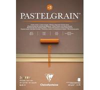 Clairefontaine 976062C - Blocco incollato pastelgrain n. 2, 12 fogli per carta speciale per pastelli secchi, 30 x 40 cm, 360 g, colori assortiti naturali, divisori in carta di cristallo