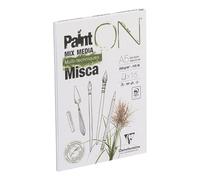 Clairefontaine 976120C - Blocco incollato con vernice multitecnica - 15 fogli di carta da disegno multi-tecnica a grana leggermente ruvida, formato A5, 14,8 x 21 cm, 250 g