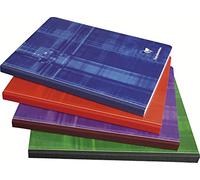 Clairefontaine 9762C Un QUADERNO brossurato con dorso in tela - 17x22 cm - 288 pagine a quadretti piccoli - Carta bianca 90g - copertina in carta laminata colore casuale