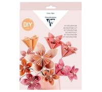Clairefontaine 97714C - Kit Origami Bouquet di 12 fiori, 60 fogli, 70 g/m² in 4 formati, 1 passo-passo, attività per il tempo libero creativo