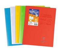 Clairefontaine 980420C Quaderno per attività manuali a punto metallico Koverbook - 24x32 cm - 64 pagine a quadretti grandi 90g e pagine a tinta unita bianche 125 g - copertina in polipropilene - colore casuale
