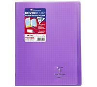 Clairefontaine 981405C Pacco da 10 Quaderni a punto METALLICO Koverbook Viola - 24x32 cm - 96 Pagine a Quadretti grandi - Carta Bianca 90 g - Copertina in Polipropilene