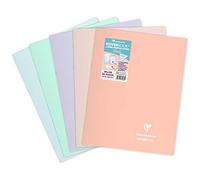 Clairefontaine 981481C QUADERNO a punto metallico Koverbook Blush - 24x32 cm - 96 pagine a quadretti grandi - Carta bianca 90g - copertina in polipropilene opaco- colore casuale
