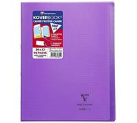 Clairefontaine 981605C pacco da 10 Quaderni a punto METALLICO Koverbook Viola - 24x32 cm - 96 Pagine a Quadretti piccoli con Margini - Carta Bianca 90 g - Copertina in Polipropilene