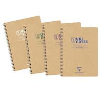 Clairefontaine 9852C - Uninotes carnet reliure intégrale 22,5x29,7cm 160p détachables et perforées 4 trous Q.5x5 assortiment - Paq de 5