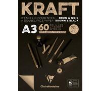 Clairefontaine Brown & Black Laid Kraft Pad Taccuino da disegno A3 90 g