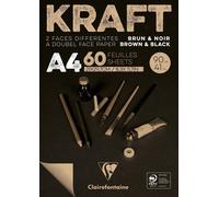 Clairefontaine Brown & Black Laid Kraft Pad Taccuino da disegno 60 A4 90 g