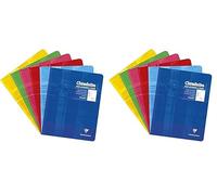 Clairefontaine Cahier piqué 17x22 32p DL 2 mm IV, colori assortiti (Confezione da 2)
