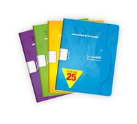Clairefontaine Calligrafo - Set di 25 quaderni di scrittura, 17 x 22 cm, 32 pagine, doppia linea, 2 mm, interlinea verticale 70 g, copertine, colori assortiti casuali