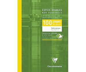 Clairefontaine Copies Doubles Non Perforees S/Etui 21x29,7 100p Q.5x5