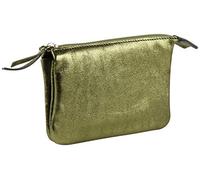 Clairefontaine 400016C - portamonete, Astuccio 2 scompartimenti 13x9cm in vero cuoio d'agnello, Cuirisé verde