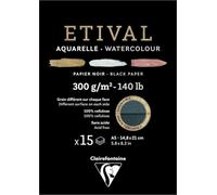 Clairefontaine Etival Black Double-Grain Glued Pad On 1 Side Taccuino da disegno A5 300 g
