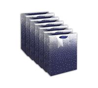 Eurowrap 30861-2Cpack - Set di 6 sacchetti regalo Excellia, formato grande, 26,5 x 14 x 33 cm, 210 g, motivo: notte stellata, borsa estiva, blu - ideale per: giochi da tavolo, puzzle