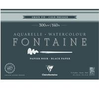 Clairefontaine Fontaine Black Cold-Pressed Glued Pad On 4 Sides Taccuino da disegno 26 x 36 cm 300 g