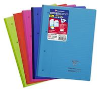 Clairefontaine Koverbook 4881C - Blocco note con rilegatura a spirale, lato lungo, formato A4+, 22,3 x 29,6 cm, 160 pagine staccabili a righe con margine perforato, 4 fori, carta bianca da 90 g