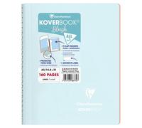 Clairefontaine 366772C Un quaderno a spirale Koverbook Blush blu givré- A5 14, 8x21 cm - 160 pagine a righe, es - Carta bianca 90 g - copertina in polipropilene avvolgente
