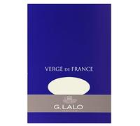 Lalo 11400L - Un Blocco da 50 fogli vergées unies 14,8x21 cm 100g, Vergata di Francia, Bianco