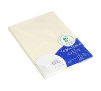 Lalo 16816L - Pacco da 25 Cartoncini 10,7x15,2 cm 210g, Vergata di Francia, Avorio