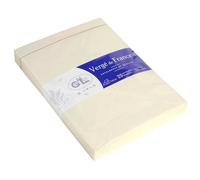 Clairefontaine Lalo 20816L - Pacco da 25 Buste rivestite gommate 16,2x22,9 cm, Vergata di Francia, Avorio