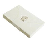 Lalo 24416L - una confezione avvolta in pellicola da 25 buste rivestite gommate 9x14 cm in carta vergata di Francia , Avorio