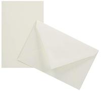 Lalo 25600L - un set per corrispondenza che include 10 biglietti da visita semplici8,5x13,5 cm 300g e 10 Buste rivestite 9x14 cm, carta vergata di Francia, Bianco