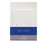 Lalo 61400L - Un set per corrispondenza, che include 10 fogli A5 100g e 5 Buste gommate rivestite11,4x16,2 cm, carta vergata di Francia, Bianco