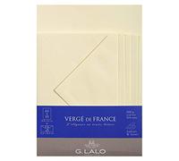 Clairefontaine Lalo 61416L - Un set per corrispondenza, che include 10 fogli A5 100g e 5 Buste gommate rivestite11,4x16,2 cm, carta vergata di Francia, Avorio