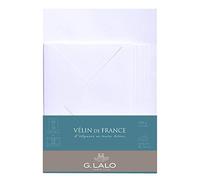 Clairefontaine Lalo 61700L - Un set per corrispondenza, che include 10 fogli A5 100g e 5 Buste gommate 11,4x16,2 cm, carta pergamena di Francia, Bianco