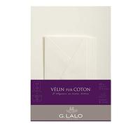 Clairefontaine Lalo 61800L - Un set per corrispondenza, che include 10 fogli A4 125g e 5 Buste gommate 11x22 cm, carta pergamena puro cotone, Crema