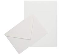 Lalo 62200L - Un set per corrispondenza, che include 10 fogli A5 100g e 5 Buste gommate 11,4x16,2 cm,tela imperiale, Bianco