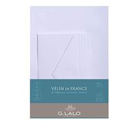 Clairefontaine Lalo 63000L - Un set per corrispondenza, che include 10 fogli A4 100g e 5 Buste gommate 11x22 cm, carta pergamena di Francia, Bianco