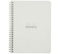 RHODIA 193421C - Quaderno a spirale (rilegatura integrale) Notebook Bianco - A5+ 16 x 21 cm- Quadretti piccoli - 160 pag. staccabili - Carta Clairefontaine Bianca 80g/m² - COPERTINA morbida e resistente