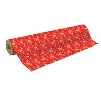 Clairefontaine - Ref 223814C - Rotolo di carta kraft riciclata stampata (rotolo singolo) - 70 cm larghezza x 50 m lunghezza, 70 g/m² 100% carta kraft riciclata - Red Fair Isle Christmas Design