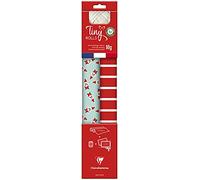 Clairefontaine - Ref 223890C - Set di rotoli di carta da regalo - 2 x carta da regalo (80 gsm, 35 cm x 5 m), 10 x etichette regalo (rettangolari e rotonde), nastro da 20 m - motivi rossi e blu
