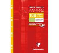 Clairefontaine - Rif. 4745C - Fogli doppi colorati (100 pagine) - Formato A4, Séyès Rulings, punzonati, carta Vellum spazzolata da 90 g/m², confezione richiudibile, colore verde