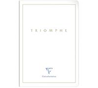 Clairefontaine Triomphe 36176C - Quaderno a righe con copertina in cartoncino dorato, formato A4, 21 x 29,7 cm, 96 pagine a righe, 90 g, colore: Bianco