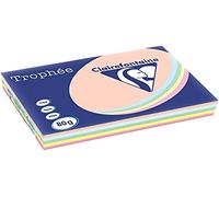 Clairefontaine Trofeo Risma da 5 x 100 F carta colore 80 g A3 pastello rosa/canarino/verde/blu/Salmone