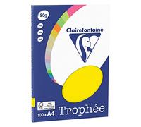 Clairefontaine Trophée - Mini Resma di carta, 100 fogli, formato A4, 21 x 29.7 cm A4, 21 x 29.7 cm Giallo fluo