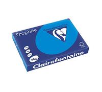 Clairefontaine Trophee - Risma di 500 fogli di Carta colorata, 80 g A3 A3 blu turchese